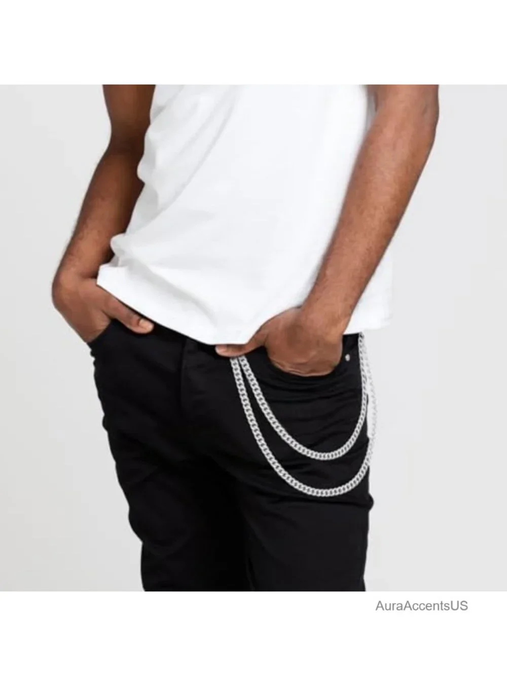 4 Pcs Pant Pocket Chain Set Metal Jeans Chains for Wallet Key Streetwear Punk
